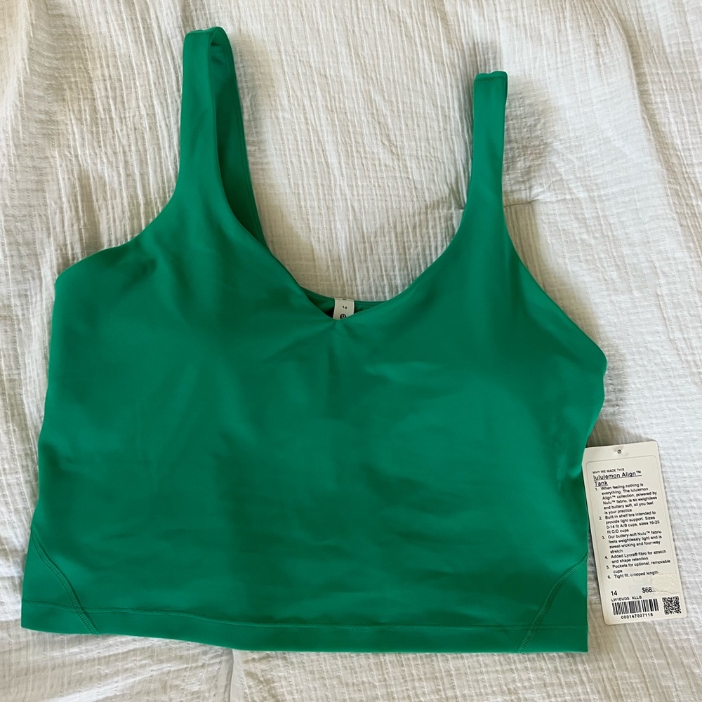 Lululemon align tank, kelly green size 14